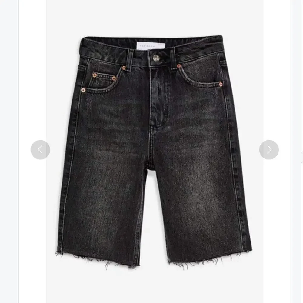Topshop Long Black Denim Shorts NWT Inseam 9